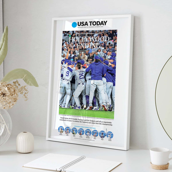 Dodgers Hollywood Ending Newspaper Front Page Wall Art