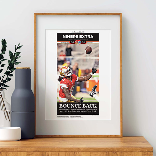 San Francisco 49ers NFC Champs Bounce Back Front Page Wall Art