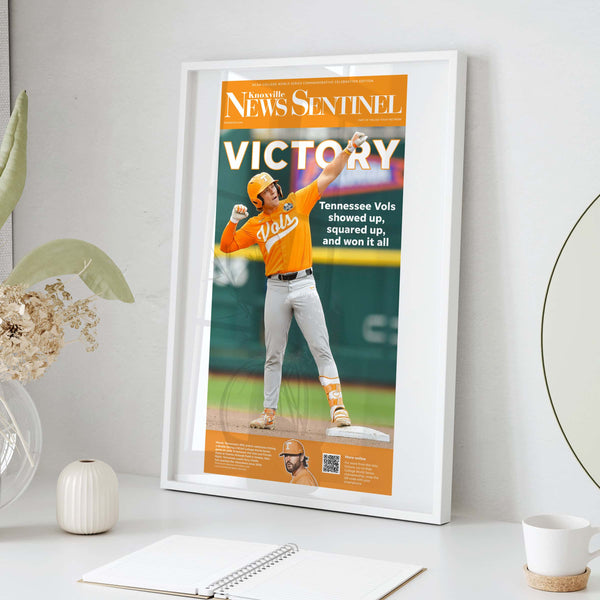 Tennessee Volunteers 2024 College World Series Victory Front Page Wall Art