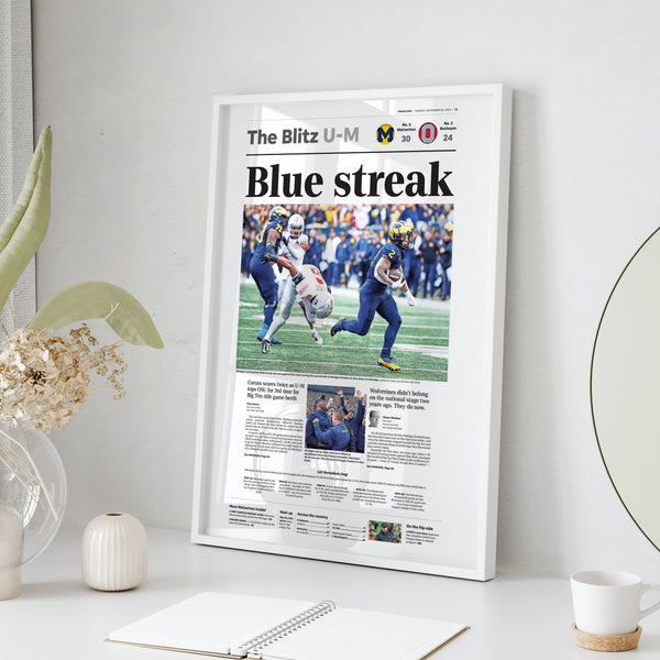 Blue Streak: 2023 Michigan vs Ohio State Front Page Wall Art