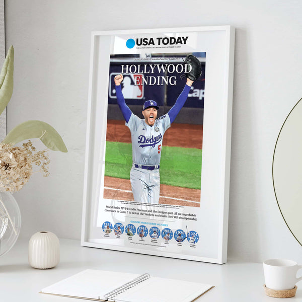 Dodgers World Series MVP Freddie Freeman Newspaper Front Page Wall Art