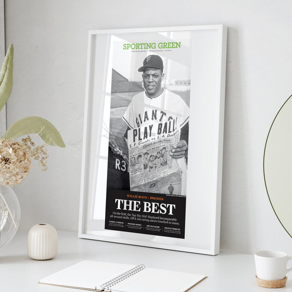 Willie Mays 1931-2024 Historic Front Page Wall Art