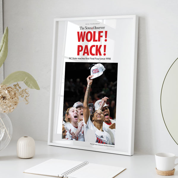 News & Observer's NC State Women's Basketball Wolf Pack Front Page Wall Art