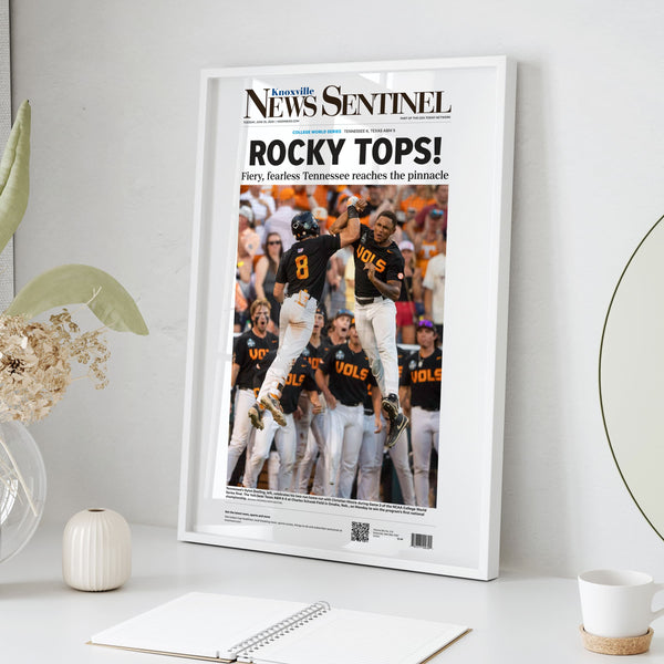 Vols Rocky Tops 2024 College World Series Victory Front Page Wall Art
