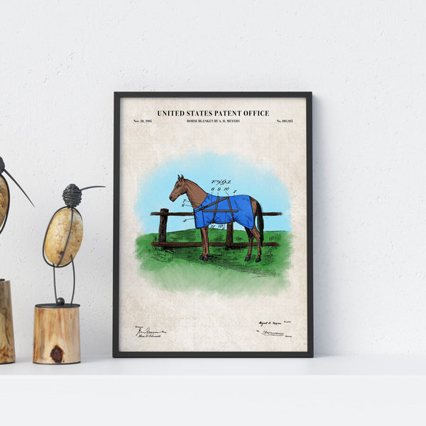 Horse Blanket Patent Wall Art