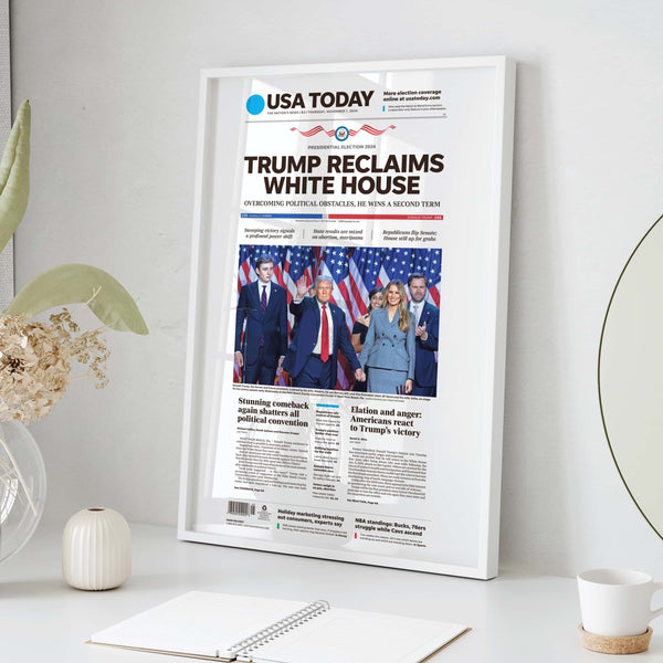 President Trump Reclaims White House Newspaper Front Page Wall Art