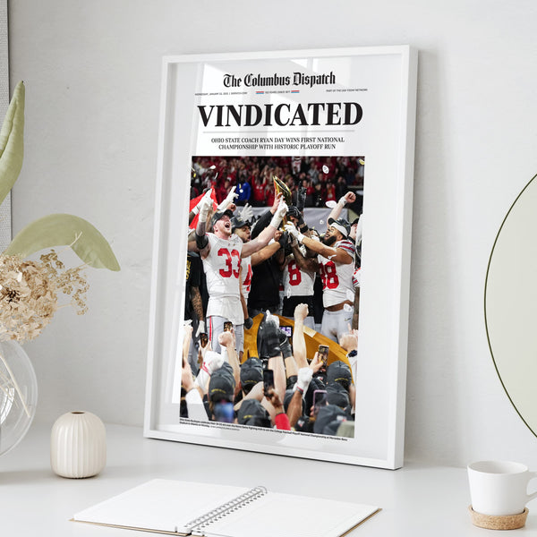 Ohio State Vindicated National Champions Front Page Wall Art