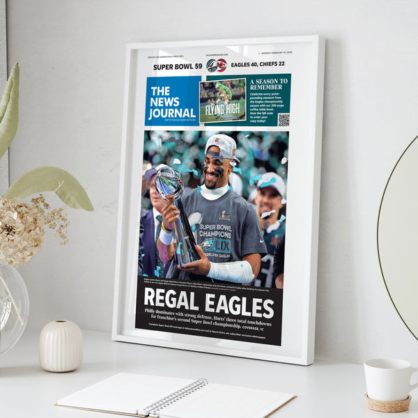 Regal Eagles Super Bowl LIX Commemorative Front Page Wall Art