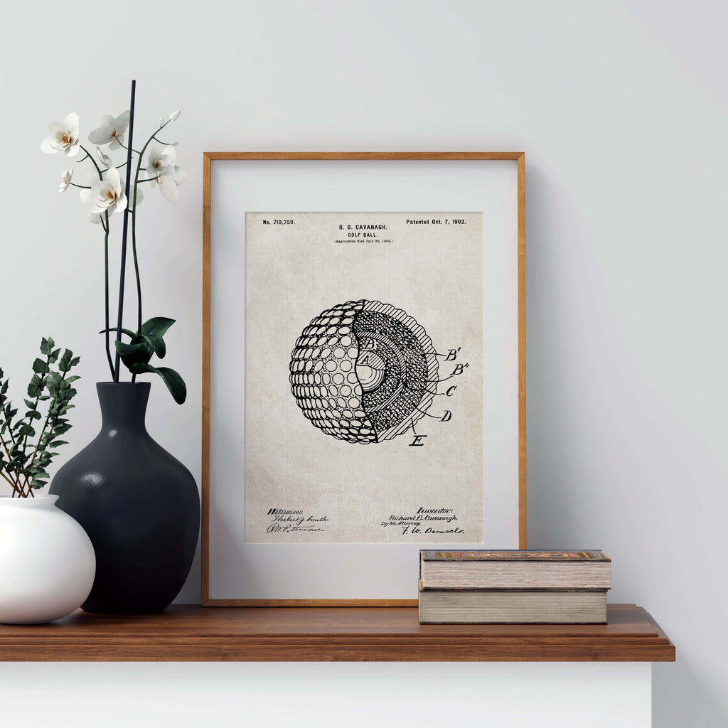 Golf Ball Patent Wall Art (3 Design Options) – Pediment Publishing