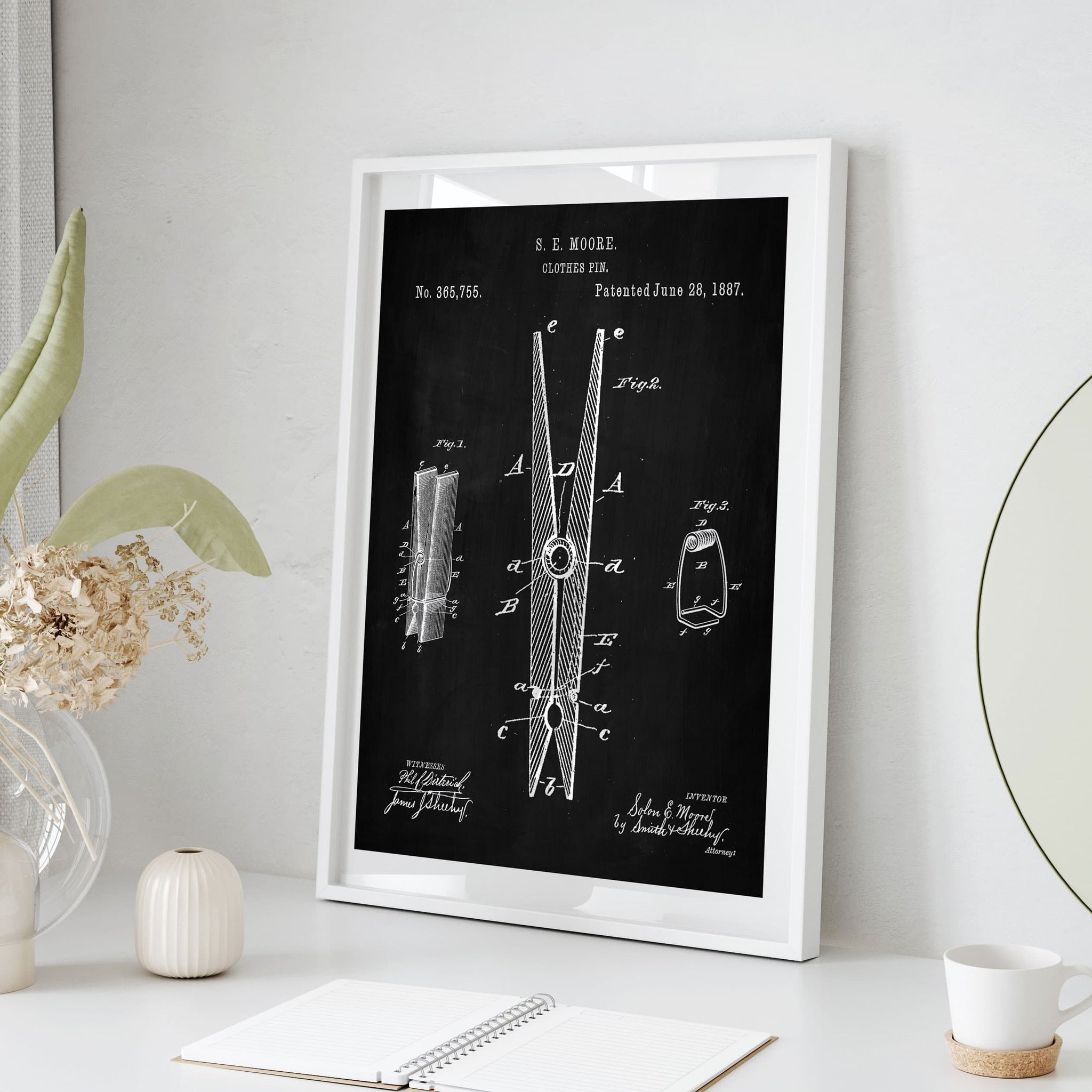 Laundry Room Clothespin Patent Wall Art (4 Design Options) – Pediment  Publishing