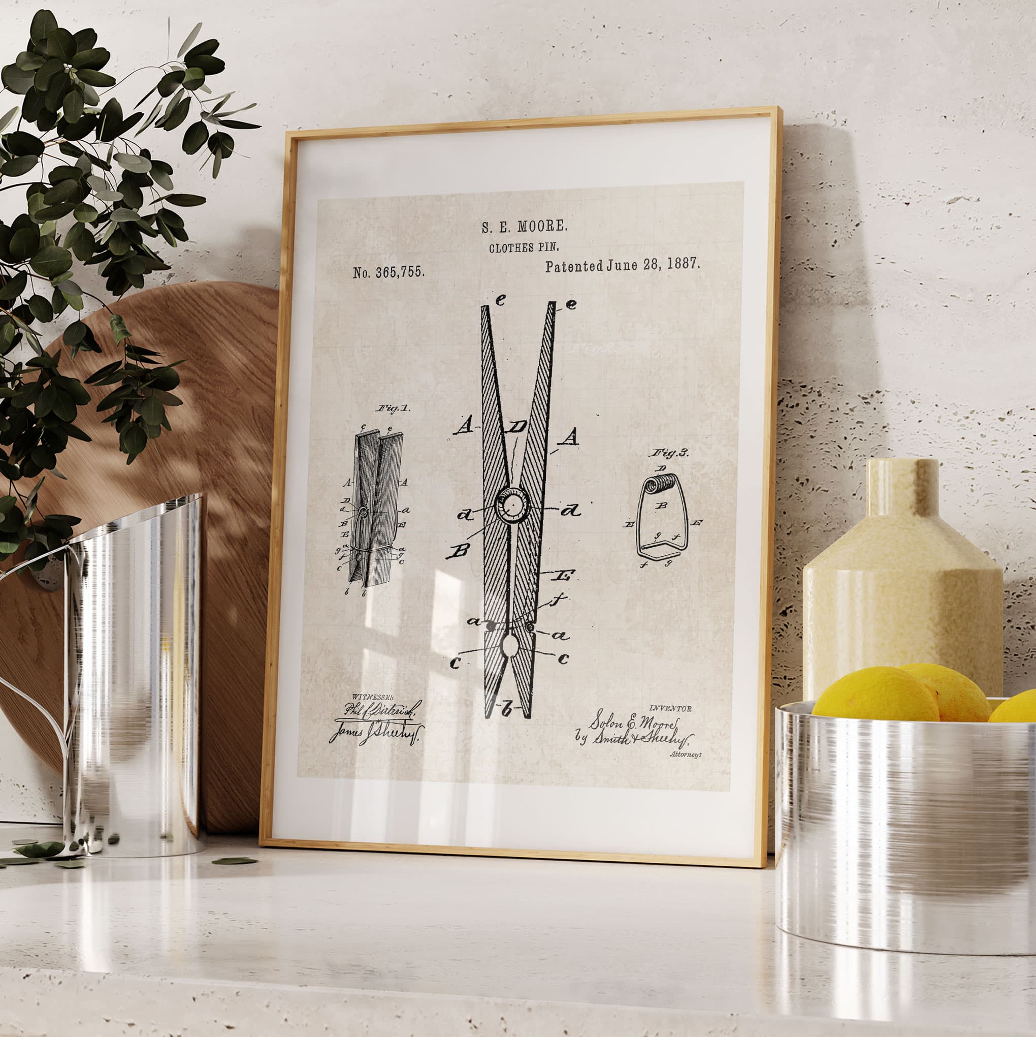 Laundry Room Clothespin Patent Wall Art (4 Design Options) – Pediment  Publishing