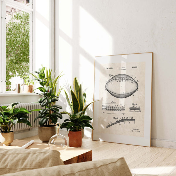 Football Patent Wall Art - Vintage Paper