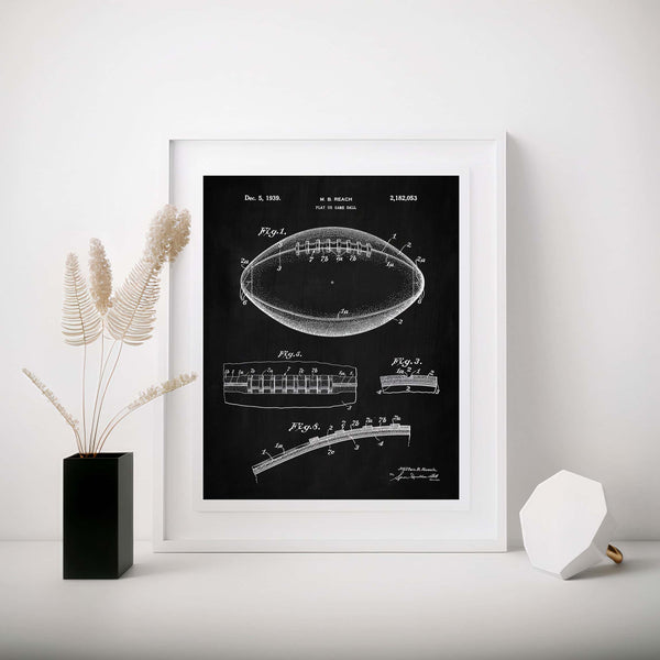 Football Patent Wall Art - Chalkboard