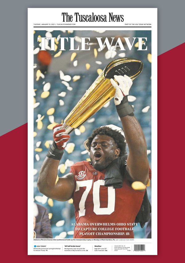 Title Wave Poster: Alabama Championship: Newspaper Front Page Poster