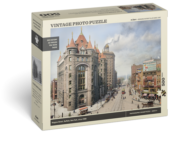 Vintage Photo Puzzle: Niagara Street, Buffalo, 1908: 500 Pieces