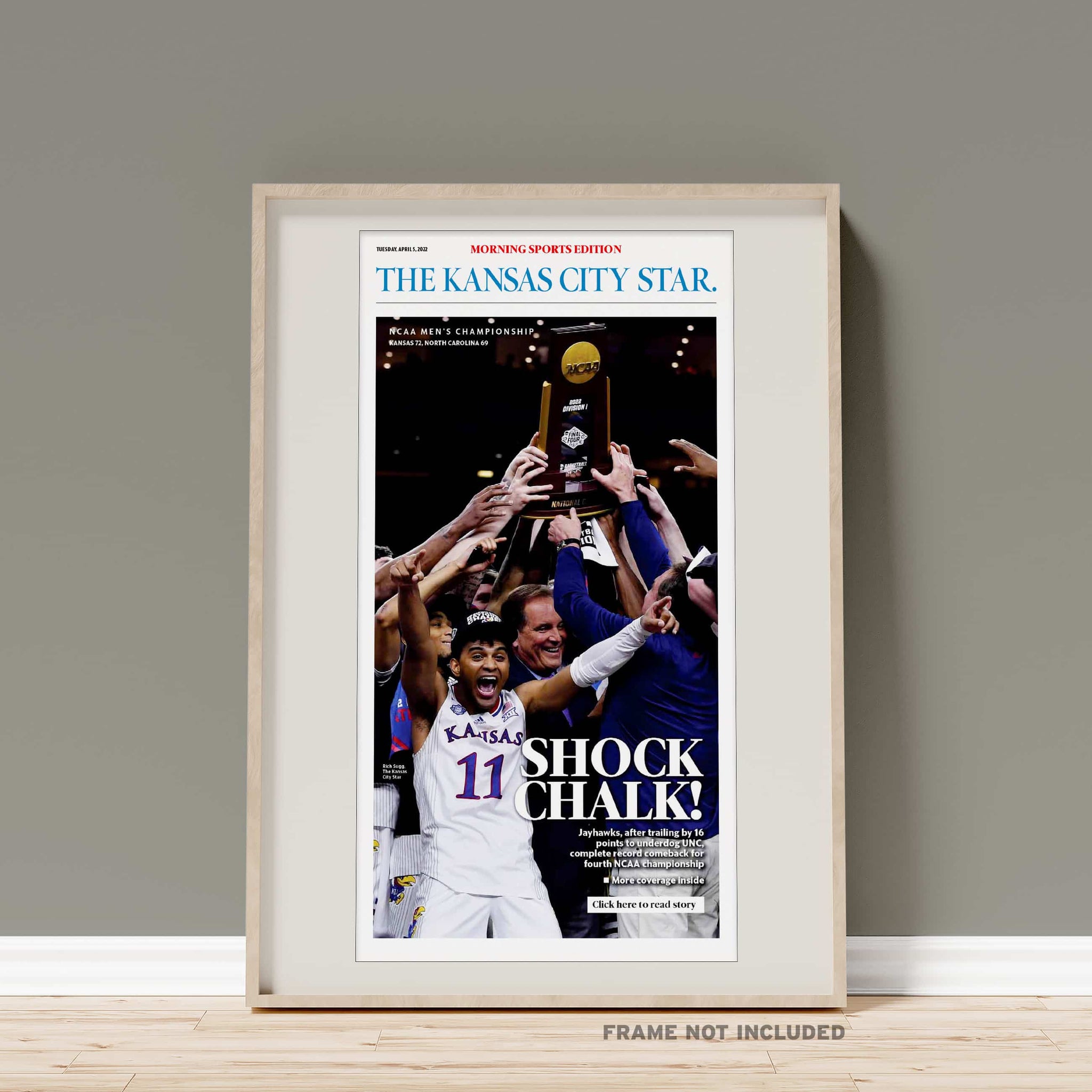 Kansas Jayhawks Shock Chalk Kansas City Star Front Page Poster – Pediment  Publishing