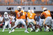 Tennessee quarterback Hendon Hooker (5) throws a pass during football game between Tennessee and Ball State at Neyland Stadium in Knoxville, Tenn. on  Sept. 1, 2022. (Jamar Coach/News Sentinel)